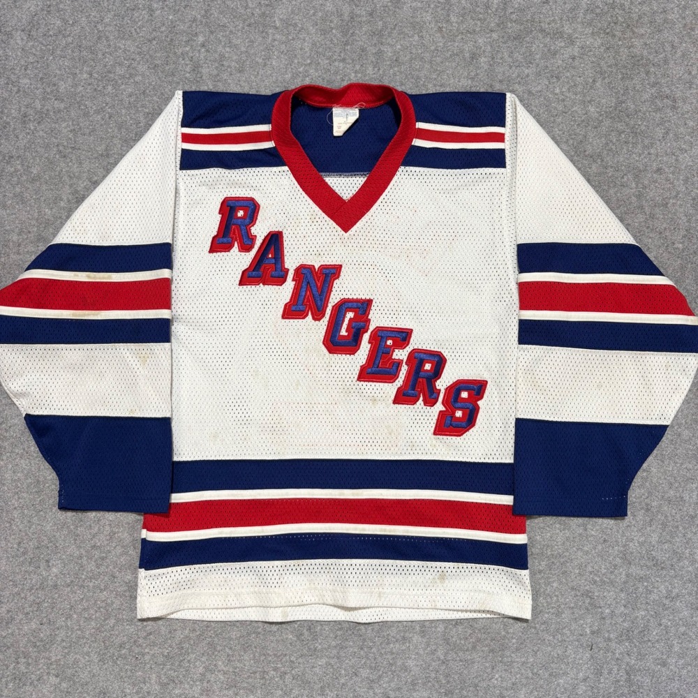 Vintage CCM New York Rangers Begley 2 Hockey Jersey‎ White Mesh Mens Small